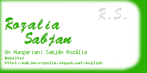 rozalia sabjan business card